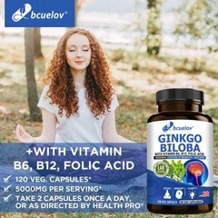 Ginkgo Biloba Extract Folate B12 Capsules 120 Count Adult Daily Formula