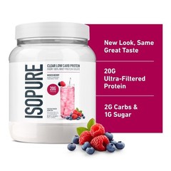 Clear Low Carb 100% Whey Protein Isolate Powder, Mixed Berry, 20g Protein, for