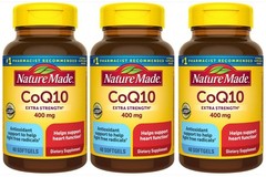 Nature Made CoQ10 400mg – 40×3=120 Softgels. EXP 11/26