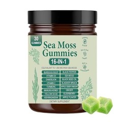3PCS 16 in 1 Organic Sea Moss Gummy Irishmoss Extract 6000Mg Green Apple Flavor