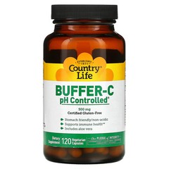 2 X Country Life, Buffer-C, pH Controlled, 500 mg, 120 Vegetarian Capsules