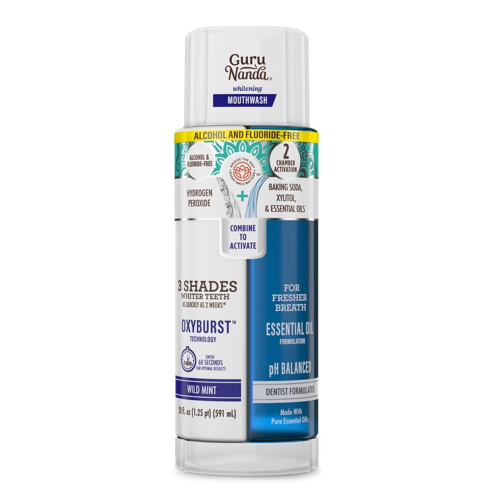 GuruNanda Teeth Whitening Dual Barrel Oxyburst 20 Fl Oz (Pack of 1), White