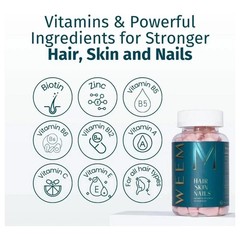 3 Packs WEEM Hair Skin and Nails Gummies, Vegan biotin Vitamins, Healthy Hair