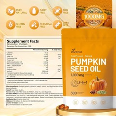 VivoNu Pumpkin Seed Oil with Saw Palmetto Capsules|Cold Pressed, Oil Virgin Pure