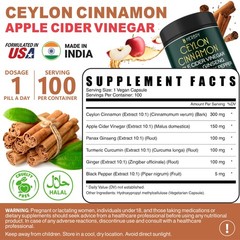 6 in 1 Premium Ceylon Cinnamon Supplement Plus 100 Count (Pack of 1)