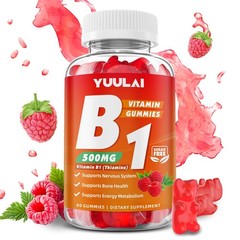 YUULAI Vitamin B1 Gummies 500mg for Adults & Kids, 60 Count (Pack of 1)