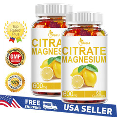 Super Strong Effective Vegan Magnesium Citrate 600mg Gummies Supplements 2 Packs