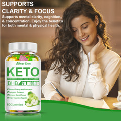 Keto ACV BHB Gummies for Fat Burn Weight Loss Detox Keto Diet 60 Pills Gummies