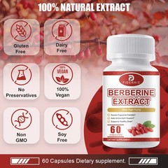 Premium Berberine HCL 1200mg Capsules -Cardiovascular Health Blood Sugar Support