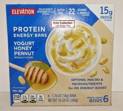 Elevation Protein Energy Bars Yogurt Honey Peanut 6 Bars Bundle 10.58oz 300g