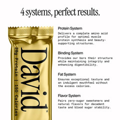 David High Protein Bars, Peanut Butter Chocolate Chunk, 28g Protein (4 Count)