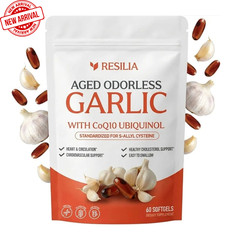 Resilia Garlic Extract 600mg Softgels (60 Count) – Odorless Aged Garlic Extra…