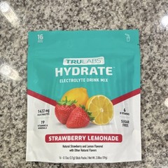TRULABS Hydrate Electrolyte Powder Drink Mix Strawberry Lemonade Sugar-Free 16ct