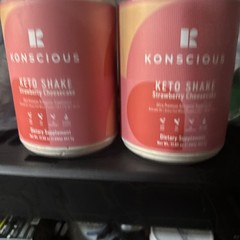 2x Konscious Keto Shake Strawberry Ketogenic Weight Loss MCT + Whey + Avacado
