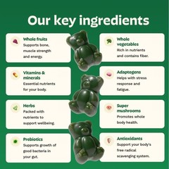 Gruns Super Greens Gummies – 28ct – Spirulina, Chlorella & Prebiotic