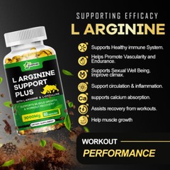 L-Arginine 120 Nitric Oxide,Testosterone Booster,Energy Support Capsules 3000 mg