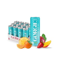 GORGIE Sugar Free Natural Energy Drinks, Sparkling 1 Count (Pack of 12)