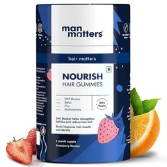 Man Matters Biotin Hair (60 Gummies) with DHT Blocker Keeps Hair Healthy,Strong