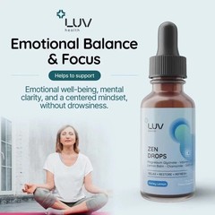 LUV Health Zen Drops Calm Relaxation Support w Magnesium Glycinate 3 Pack USA.
