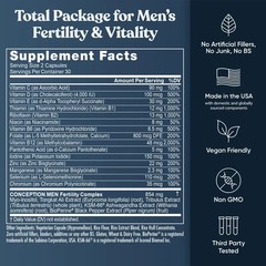 Conception For Him Fertility Support for Men, 60 Vegetarian Capsules (Overstock)