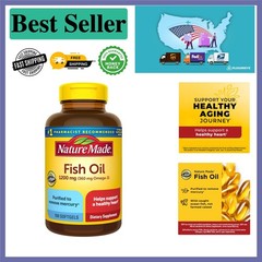 Omega 3 Fish Oil 1200mg Softgels for Daily Heart Support, 50-Day Supply