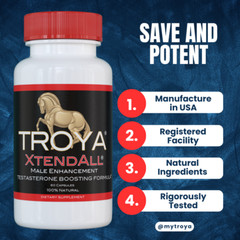 Troya Xtendall Premium Test Booster for Men – Enhances Energy, Stamina, Strength