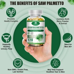 120 Saw Palmetto 1000mg – Premium Health Supporting proslate urinary, and hair