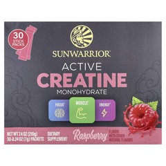 2 X Sunwarrior, Active Creatine Monohydrate, Raspberry, 30 Packets, 0.24 oz (7 g