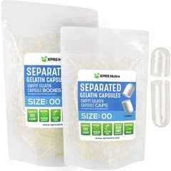 Gelatin Size 00 Separated Capsules – 100 Clear Count Gelatin Empty Capsules S…