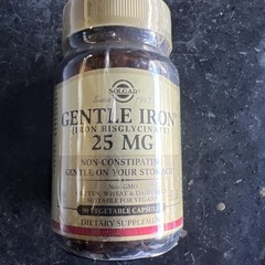 Solgar, Gentle Iron, 25 mg, 90 Vegetable Capsules Exp 08/26+