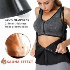 Women’s Sports Sauna Sweat Waist Trainer Vest Zipper Gym Slimming Body Shaper US