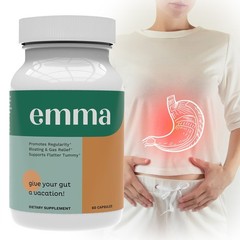 3 Pack Emma Gut Health Supplement 180 Capsules for Bloating Relief & Leaky Gut-