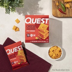Quest Nutrition Cheese Crackers, Spicy Cheddar, 10g of Protein, Low Carb, Mad…