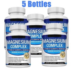 1~5x Magnesium Complex Supplement 8 Elemental 1000mg – Vegan Non-GMO 90 Capsules