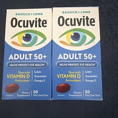 2 Bausch+Lomb Ocuvite Adult 50+ Eye Vitamins+ Omega 3, Zinc, D (100 Total) 01/27