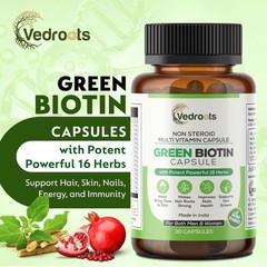 Ved.roots Green Biotin 30 Veg Tablets Pack of 5