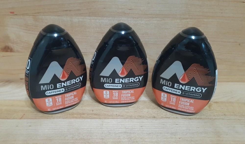 3 BTLS: MiO Energy Tropical Fusion Liquid Water Enhancer 1.62oz Bottle caffeine