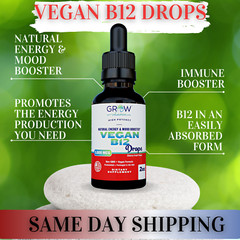 VitBoost Vegan Liquid B-12 Drops 5000 mcg Extra Strength by GROW VITAMIN FORMULA