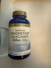 Carlyle Magnesium Glycinate 665mg Capsules 250 Count Non-GMO Mineral