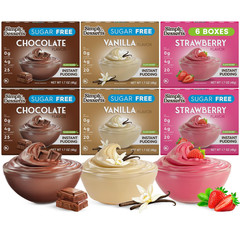 Simply Desserts Vanilla, Strawberry & Chocolate Instant Pudding, Sugar-Free, Var