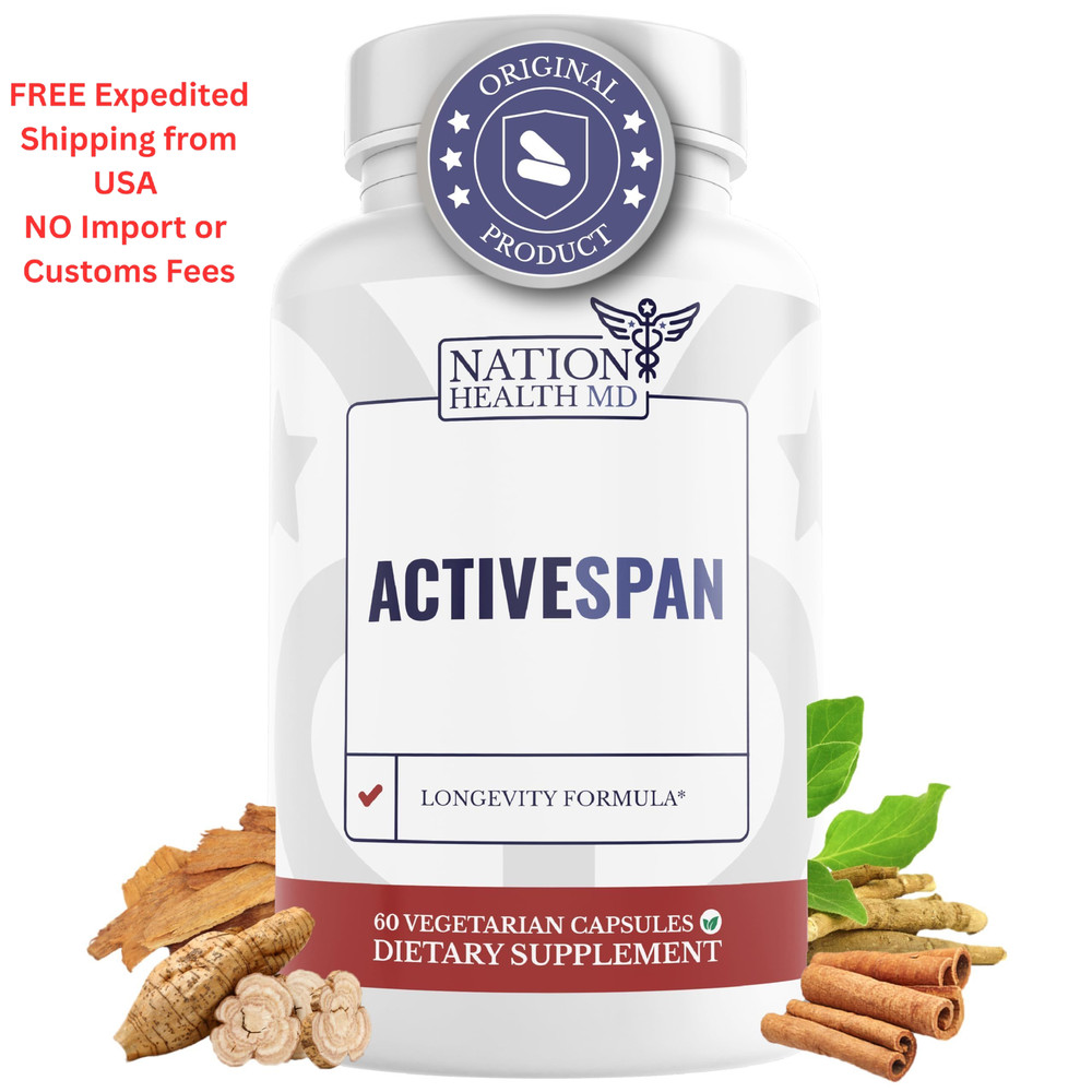 NATION HEALTH MD ActiveSpan Astragalus Supplement – 60 Count (Pack of 1)
