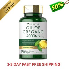 Oregano Oil 4000 mg 150 Softgel Capsules | Contains Carvacrol | by Carlyle