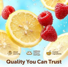 Hydrating Lemon Raspberry Electrolyte Powder – 2lbs, 139 Servings – Non-GMO