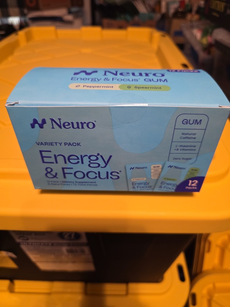 Neuro Energy & Focus Gum, Peppermint and Spearmint, 12-packs, 72 Total Pieces