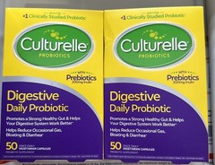 Lot Of 2 Culturelle 50 Capsules Probiotic Supplement for Digestion Exp-8/27
