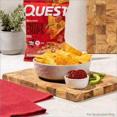 Quest Tortilla Style Protein Chips, Ques19g Protein,Pizza Flavor,1.1oz Bags,4 ct