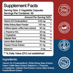 Night Time Fat Burner Weight Loss Capsules for Men & Women Appetite Suppressant
