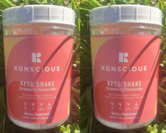 2x Konscious Keto Shake Strawberry Ketogenic Weight Loss MCT + Whey + Avacado