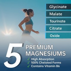 420mg 5-in-1 Magnesium Complex Supplement for Energy, Sleep & Bone Health