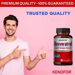Resveratrol 1500mg Capsules 120 Count Adult Daily Dietary Supplement